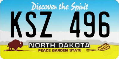 ND license plate KSZ496