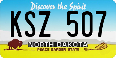 ND license plate KSZ507