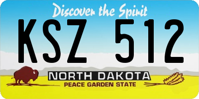 ND license plate KSZ512