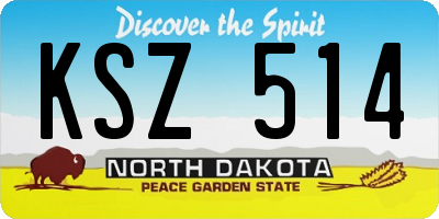 ND license plate KSZ514