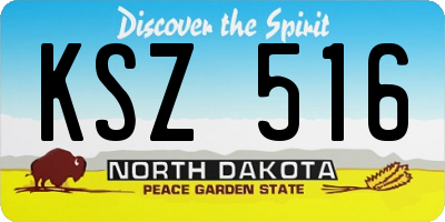 ND license plate KSZ516