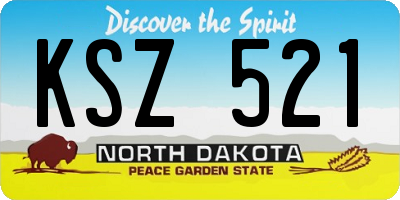 ND license plate KSZ521