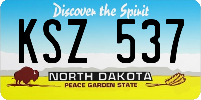 ND license plate KSZ537