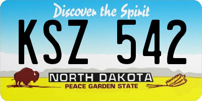 ND license plate KSZ542