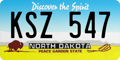 ND license plate KSZ547