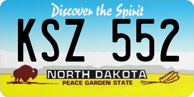 ND license plate KSZ552