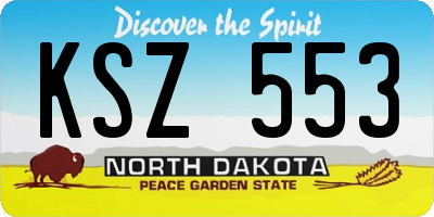 ND license plate KSZ553