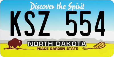 ND license plate KSZ554