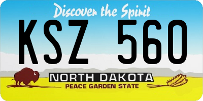 ND license plate KSZ560