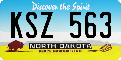 ND license plate KSZ563