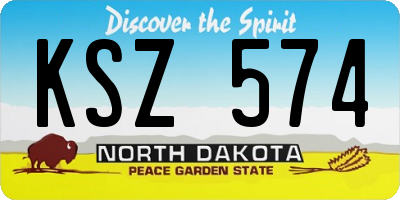 ND license plate KSZ574