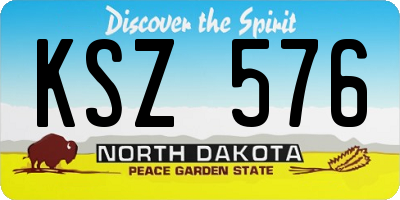 ND license plate KSZ576