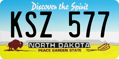 ND license plate KSZ577