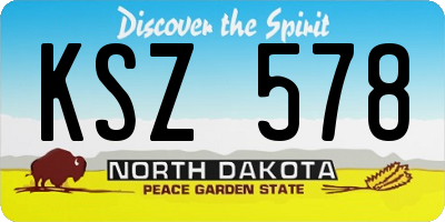 ND license plate KSZ578