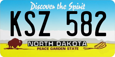 ND license plate KSZ582