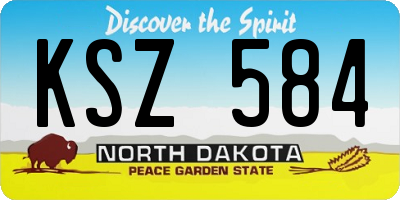 ND license plate KSZ584