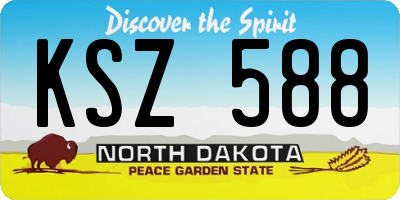 ND license plate KSZ588