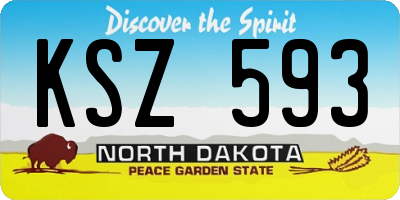 ND license plate KSZ593