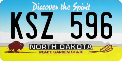 ND license plate KSZ596