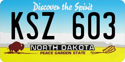 ND license plate KSZ603