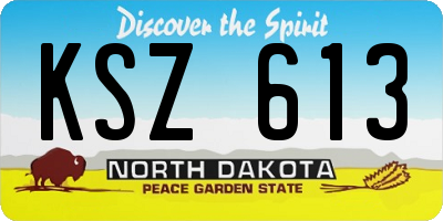 ND license plate KSZ613