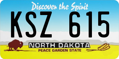 ND license plate KSZ615