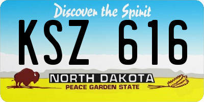 ND license plate KSZ616