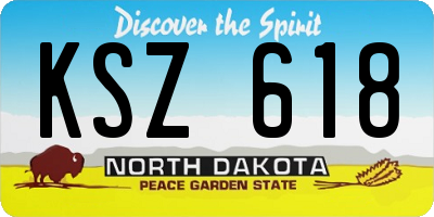 ND license plate KSZ618