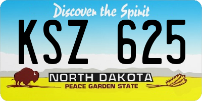 ND license plate KSZ625