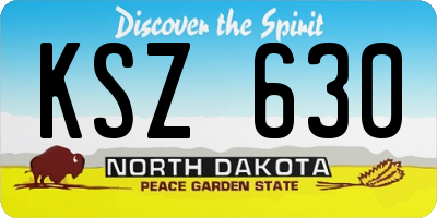 ND license plate KSZ630