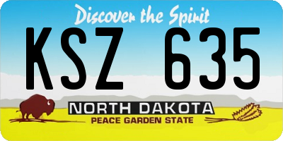 ND license plate KSZ635