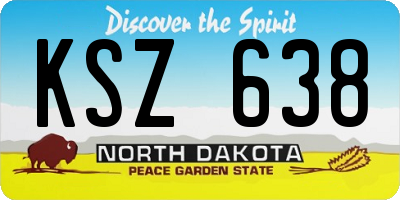 ND license plate KSZ638