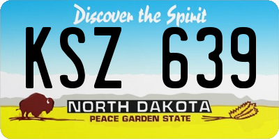 ND license plate KSZ639