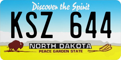 ND license plate KSZ644