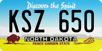 ND license plate KSZ650