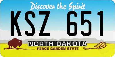 ND license plate KSZ651