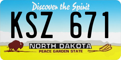 ND license plate KSZ671