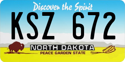 ND license plate KSZ672