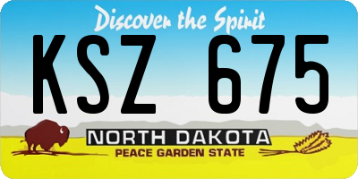 ND license plate KSZ675