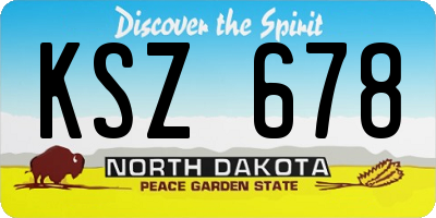 ND license plate KSZ678