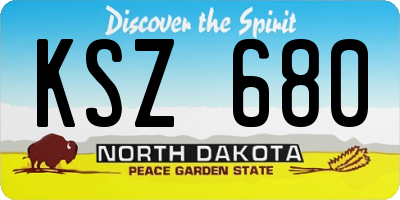 ND license plate KSZ680