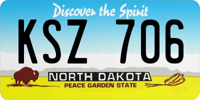 ND license plate KSZ706