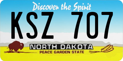 ND license plate KSZ707