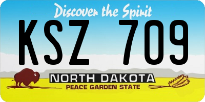 ND license plate KSZ709