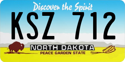 ND license plate KSZ712