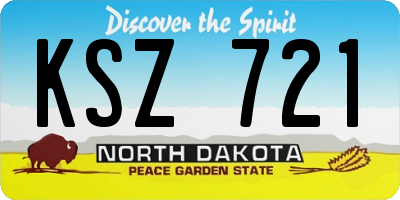 ND license plate KSZ721
