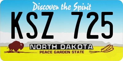ND license plate KSZ725