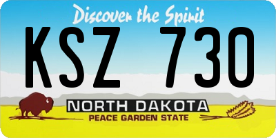 ND license plate KSZ730