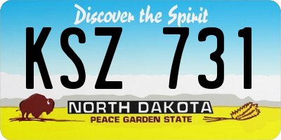 ND license plate KSZ731