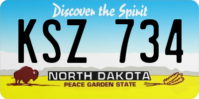 ND license plate KSZ734